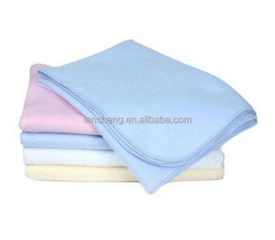 China Anti-pilling Solid Color Cotton Fleece Double Layers Baby Blanket for sale