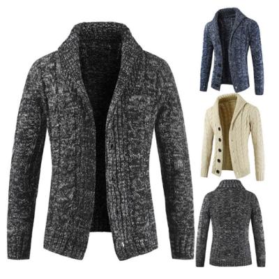 China Breathable Long Sleeve Knitted Shawl Neck Buttons Thick Top Mens Cardigan for sale