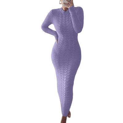 China Parride Knitted Crew Neck Plus Size Women's Sweater Set Dresses Winter Wear for sale