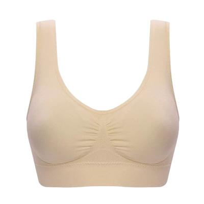 China Zero Constraint Breathable Plus Size Sports Working Bra Without Steel Ring, Comfortable Seamless Underwear Vest Bra for sale