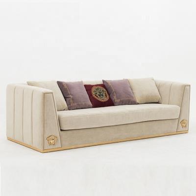 China Light Luxury Adorned Living Room Sofas , Sectionals European Style Velvet Sofa Furniture for sale