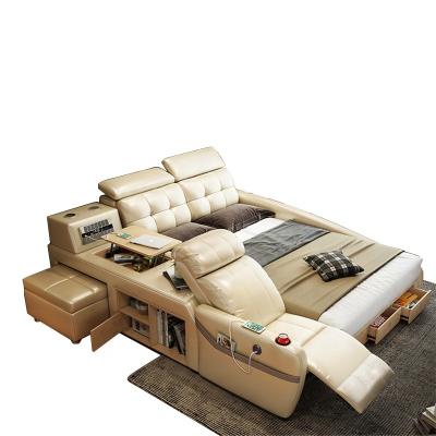 China (Size) Most popular modern multifunctional leather tall smart bed adjustable with massage music for sale