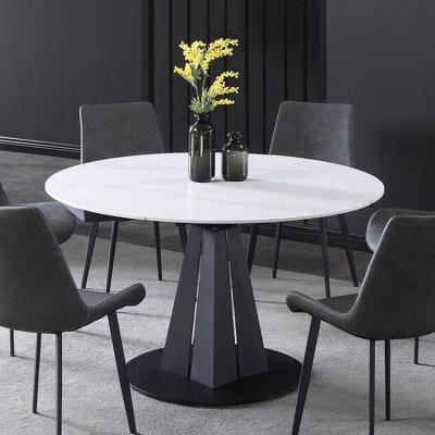 China Design Convertible Modern Light Luxury Marble Or Slate Extendable Multifunctional Round Dining Table for sale