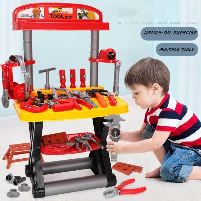 China Plastic Tool Play Set Pretend Play House Craftsman Kids Repair Kit Tool Box Plastic Toy Set for sale