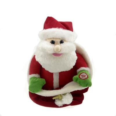 China 2020 Best Plush Christmas Gift For Kids Custom Electronic Peek Santa Toys for sale