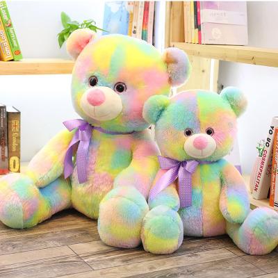 China Custom Romantic Valentine Record Rainbow Teddy Bear Plush Toys Soft Toy Musical Fashion Toy For Children Plush Stuffed Animals for sale