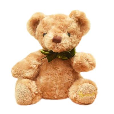 China Stuffed Plush Toys Custom Stuffed Animals Kawaii Teddy Bear With Green Ribbon Soft Fabric For Kids For Christmas Gifts for sale