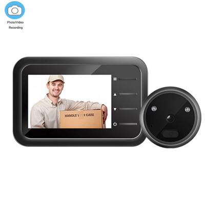 China Manual Operation Built-in Home Security Camera Hole Camera Durable Battery DIY Install LCD Screen Digital Door Viewer for sale