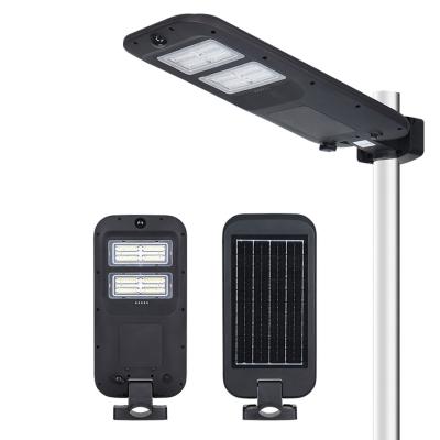 China Smart Integrated Solar Street Light 100W Slim ABS Body Radar Sensor 30° Beam Angle for sale