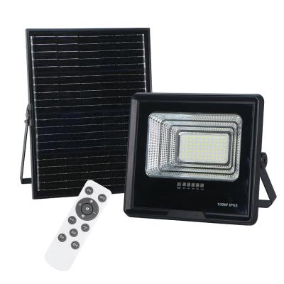 China 100w Solar LED Flood Light black 170lm/w ABS housing high brightness garden light house lamp LED bright lamp zu verkaufen