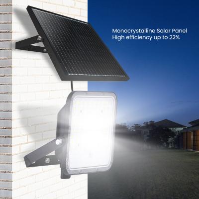 China Luz de inundação LED de alta eficiência com temperatura de cor ajustável Painel solar monocristalino Lente de PC óptica e chips LED de marca premium para segurança externa e iluminação de paisagem à venda