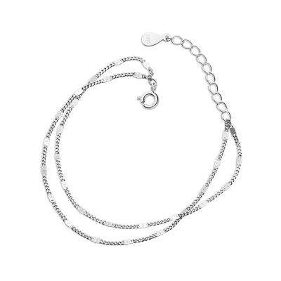 China Romantic Double Layer 925 Chain Bracelet Women Japan Korea Silver Bracelets for sale