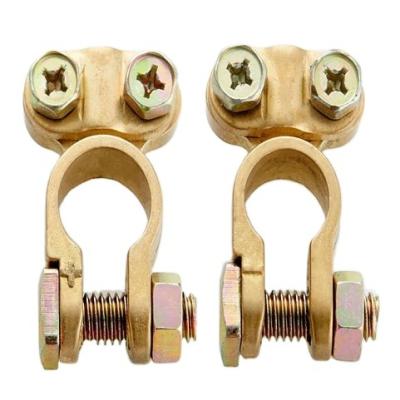 China Automotive Car Battery Terminals One Pair Positive And Negative - Clamp Type - Brass for sale