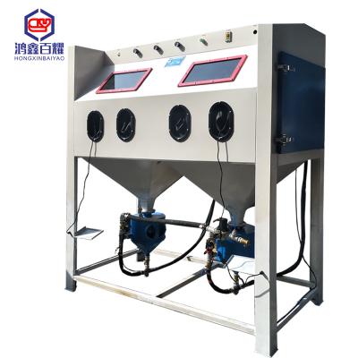 China Building material shops sandblasting machine industrial dry sandblaster machine blasting device for cylinder glass aluminum alloy for sale