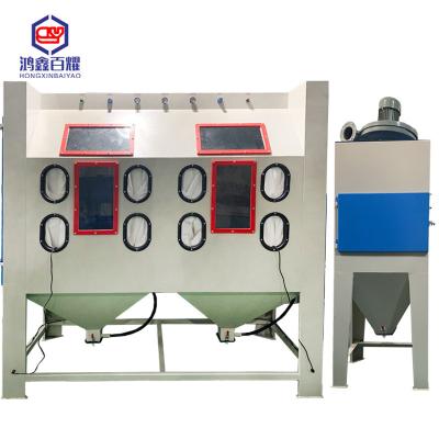 China Building Material Shops Sandblasting Machine Workstation Double Sandblasting Sandblaster Dry Sandblaster For Plastic Deburring for sale