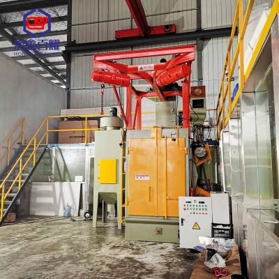 China Building Material Shops Outdoor Cleaning Manufacturer Equipment Rotary Hook Shot Blasting Metal Spring Machine Customized Steel Blasting Device for sale