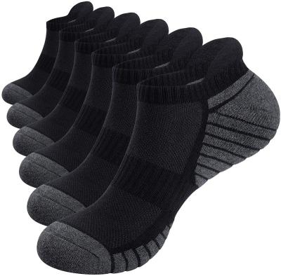 China Sustainable 6 Pair Running Cotton Ankle Socks Breathable Athletic Sport Cushioned Ankle Socks Custom Made for sale