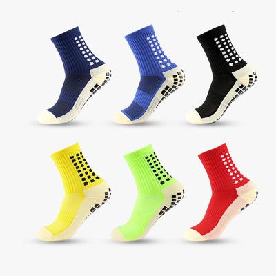 China Custom Logo Grip Anti Slip Football Athletic Crew Sports Breathable Private Wholesale Men's Anti-slip Soccer Socks for sale