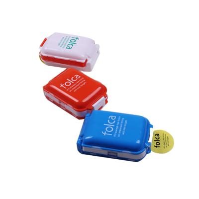 China Eco-Friendly Weekly Pill Organizer One Dollar Store Pill Box 7 Days Mini Portable Closed Grid Pill Box Foldable Plastic Medicine Storage Box for sale