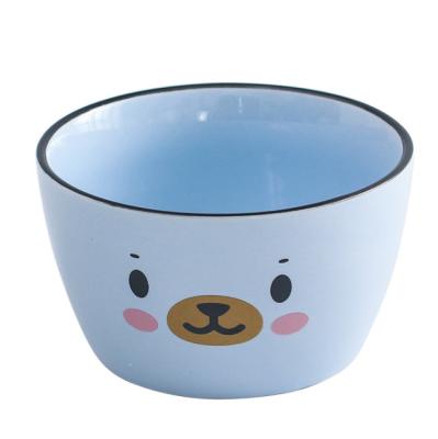 China Creative new fund lovely cartoon expression household animal personality disposable tableware creative ceramic bowl for sale