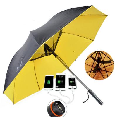 China New Minimalist Fan Umbrella USB Charging Fan Umbrella For Sunshade for sale