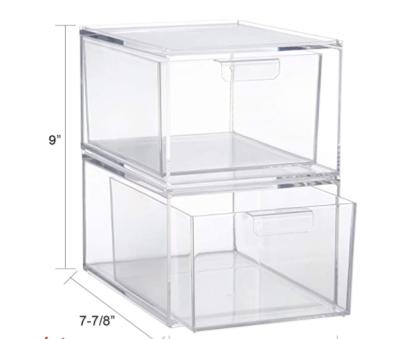 China Multifunctional Acrylic Stackable Home Bathroom Cosmetics Drawer Dustproof Box Viable Bedroom for sale