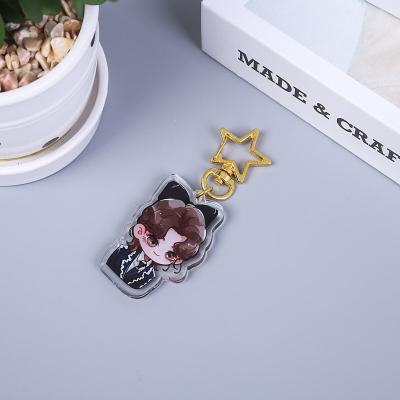 China Cheap Japan Factory Custom Logo Printed Clear Acrylic Plastic Key Chain for sale