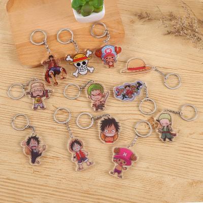 China Wholesale Japanese Anime Cartoon PVC Key Chain ONE PIECE Acrylic Key Chain From Japan for sale