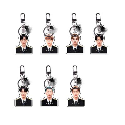 China Custom Japan Boys Star Acrylic Bangtan PVC Key Chain Pendant Acrylic Key Chain for sale