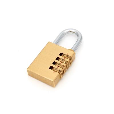 China Brass Material Brass Combination Padlock 4 Digits Number Code Key Lock for sale