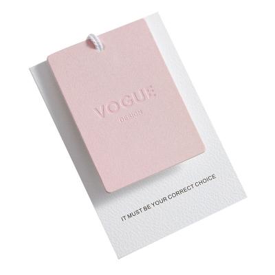 China Environmental Protection Sustainable Wholesale Customized Embossed Paper Hangtag for sale