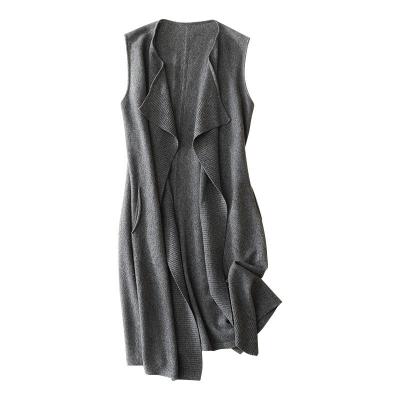 China Long Pullover Sweater Cashmere Waistcoat Breathable Sleeveless Knitted Cashmere Cardigan for sale