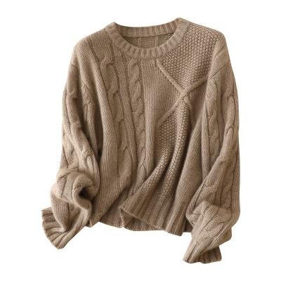 China Parride Thickened Crew Neck Cashmere Sweater Fashion Sweaters Women Loose Casual Cashmere Sweater for sale