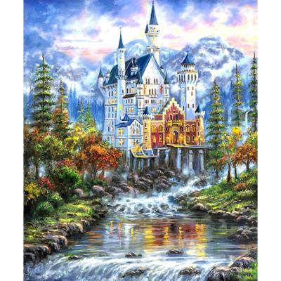 China Artificial Rhinestone Diamond Painting Drills Fantasy Castle for sale