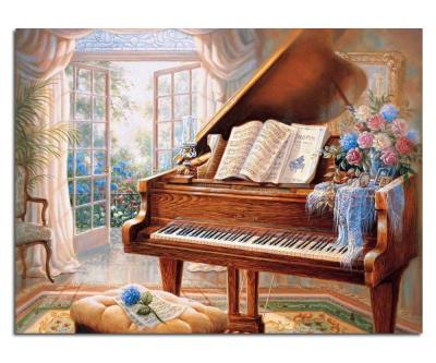 China Full Drill Modern Abstract Diamond Cross Stitch Embroidery Painting Musical Instrument Piano for sale