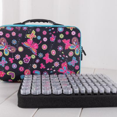 China Fashion Diamond Painting Accessories Nail Art Storage 60/70/80 Slots Butterfly Color Storage Bag for sale