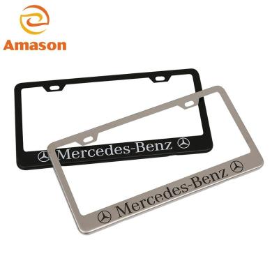 China NO Stainless steel black US standard license plate frame with logo printing for sale