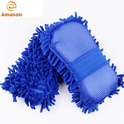 China Portable Microfiber Car Cleaning Scrub Sponge Pad Car Wash Sponge Cleaning Brush for sale