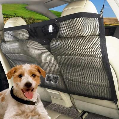 China Adjustable Car Pet Barrier Mesh Back Seats Dog Safety Isolation Net Travel Viable Accessories Vehicle Pet Products for sale