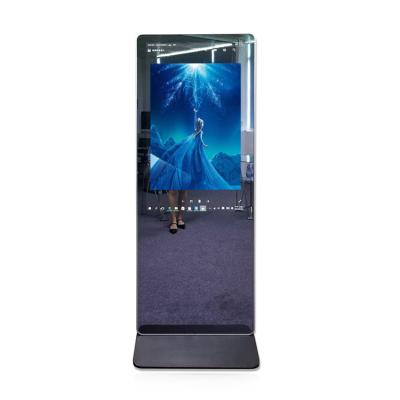 China High Tempered Glass Mirror LCD Touch Screen Indoor Transparent Interactive Supermarket Kiosk for sale