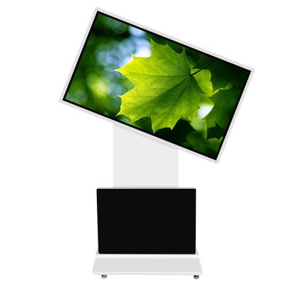 China 32-55inch Ultra Thin Indoor Wifi With Tempered Glass Outdoor Digital Rotating Ad Display Stand 60 65 Inch Floor Standing LCD Kiosk for sale