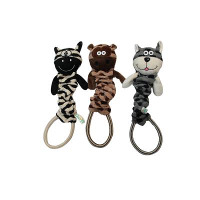 China 2021 Good Quality Dog Cat Stuffed Plush Interactive Pet Viable Electronic Soft Animal Toy Customized Pet Toys With Cotton Rope for sale