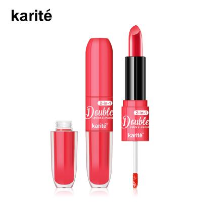 China Vegan Matte Ready To Ship High Pigment 2 In 1 Matte Lip Gloss Lipstick Makeup Lipstick Wholesale for sale