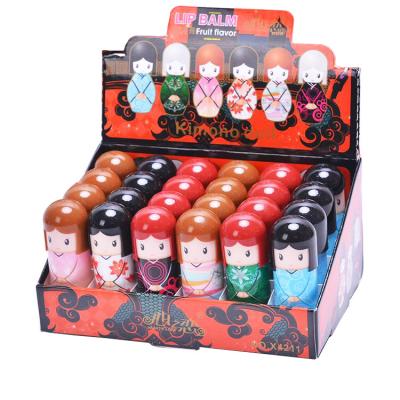 China Sunscreen ready to ship cute doll organic natural fruit flavor moisturizing lip balm for sale