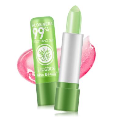 China Wholesale waterproof vegan chameleon aloe vera Korea temperature change lip balm matte red lipstick for sale