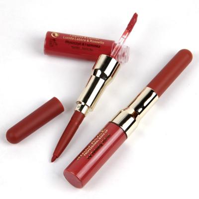 China Waterproof Ready to Ship Miss Rose High Pigment Long Lasting Matte Liquid Lipstick 2 in 1 Organic Liquid Lipstick Gloss with Lip Liner for sale