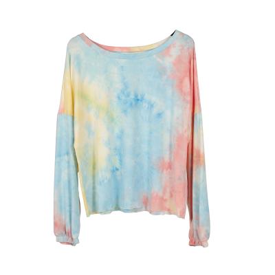 China Breathable Fashionable Women Clothing Tie Dye Sets Homewear Plus Size Two Piece Pajamas Women Home Wear for sale