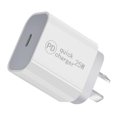 China Mobile Phone AU Plug 25W Palladium Type C Usb Fast Charging Charger For Iphone For Mobile Phone Usb Charger Adapter for sale