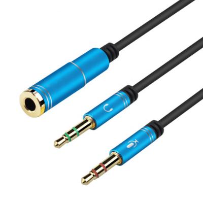 China AUX audio cable. Alibaba China Car Stereos 2 Mic Headphone Male 3.5mm To Female For Car Stereos, Mp3, Computer for sale