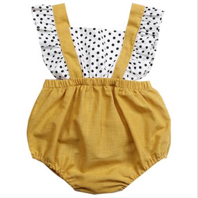 China Sleeveless Baby Clothes Floral Print Baby Cotton Overalls Romper for sale